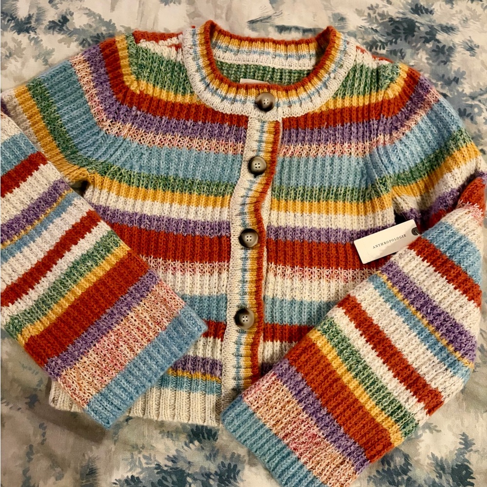 Anthropology Pilcro Multicolor Striped Cardigan